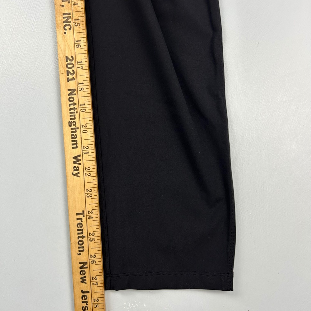 Lululemon Stretch High-Rise Pant Black Straight Leg Drawstring Trousers 7/8 Sz 8 - Picture 5 of 9